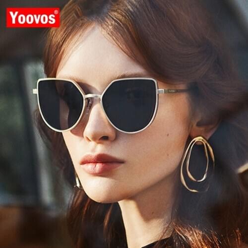 Yoovos Cat Eye Sunglasses Women 2021 Vintage Brand Design Retro Women Sunglasses Fashion Luxury Cateye Classic Female Eyewear