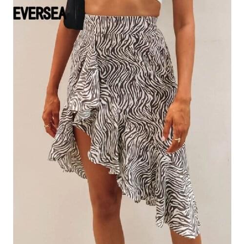 Eversea Summer Swallow Tail Skirt Women Short Irregular Lotus Leaf Design Ins Style Bottom Wear