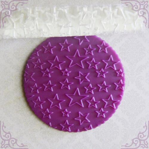 1PC Five-Pointed Star Pattern Non-Stick Fondant Roller Textured Rolling Pin