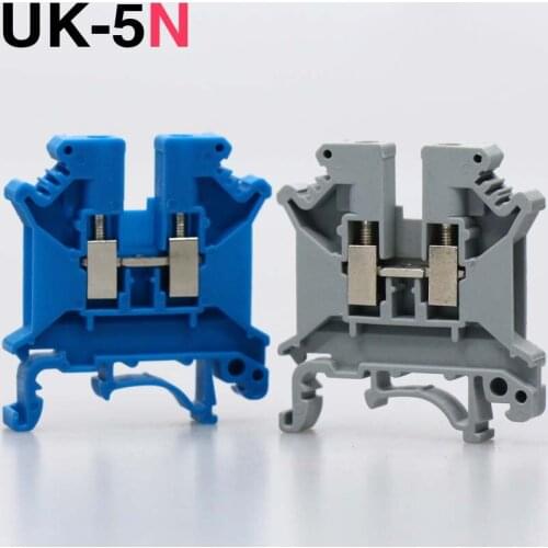 100 pieces UK 5N 4 square voltage terminal block rail type DIN rail universal combination terminal block multi color UK 5N