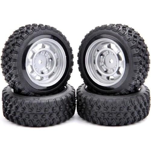 1:10 Scale 12mm hex Rally Tires&Wheel Rim with 6mm Offset fit Rally Rubber RC Racing Car Model 4Pcs/Set