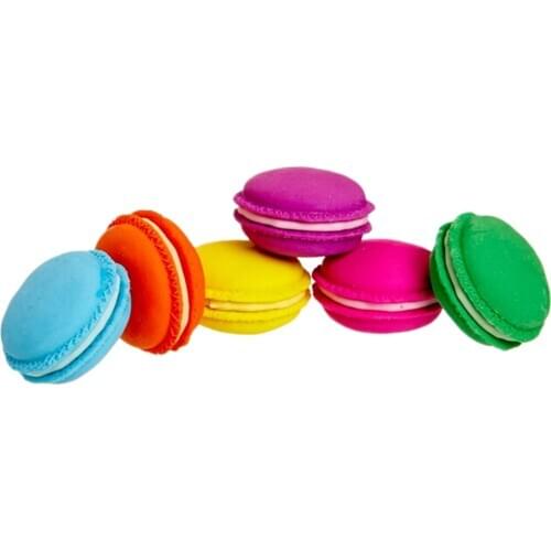 5 Pcs/lot Cute Chic Kawaii Rubber Macaron For Kids Classic Kitchen Toys Birthday Gift