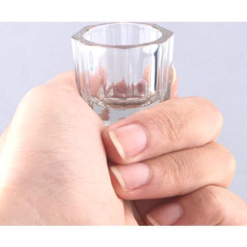 Acrylic Nail Cup Clear Crystal Bowl Acrylic Powder Liquid Holder Dish Nail Art Tool Salon Equipment