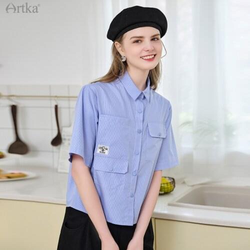 Женские рубашки в полоску Artka China At AliExpress