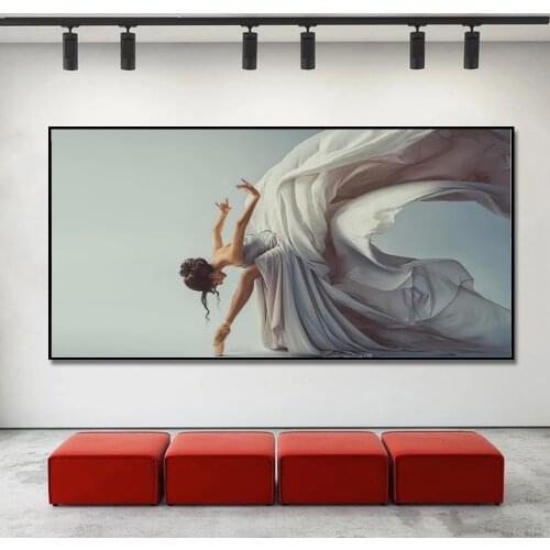 Elegant Ballerina Dancing Canvas Painting Modern Dance Girl Posters and Prints Wall Art Pictures for Living Room Home Decoration
