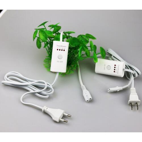 Electrical Wire Connector Timer Plug T5/T8 EU/US 110v~220V ON/ OFF Switch Power Cord for Tube Lamp 5/15/30/60minutes 2x