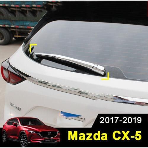 For MAZDA CX-5 CX5 CX 5 2017 2018 2019 Chrome Rear Trunk Window Wiper Arm Blade Cover Trim Overlay Nozzle Garnish Accessories