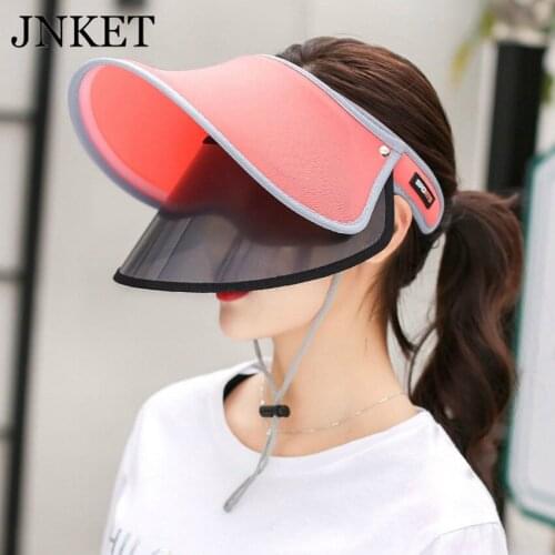 JNKET Unisex Outdoor Travel Double Layer Empty Top Hat Summer Sun Visors Cap Summer Hat Beach Sunhat Women Sunscreen Hats
