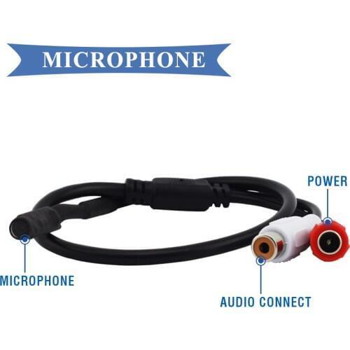 CCTV White Microphone Audio Pickup Device High Mini Microphone Voice Audio Pickup Device Sound Monitor for Security Cameras