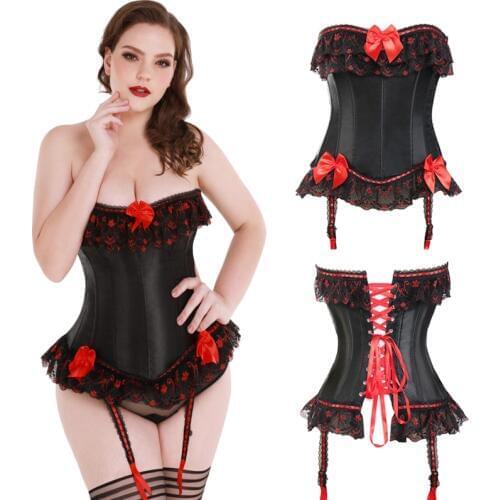 Corsets Gothic Bustiers Sexy Burlesque Corsetlet Waist Trainer Steampunk Tops Tummy Control Slimming Sheath 12 Plastic Bone Vest