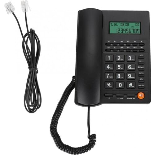 L109 English Trade Call Desk Display Caller ID Telephone for Home Office Hotel Restaurant Black Desk Telephone