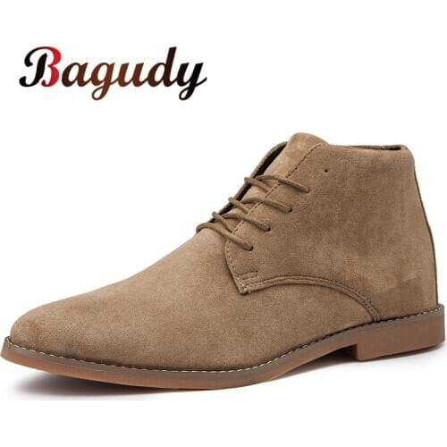 Winter High Quality Suede Man Ankle Boots Warm Men Snow Boots Autumn Basic Riding Boots Men Fashion Boots Work Shoes Big Size 46