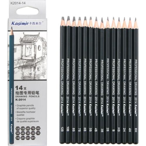 14PCS Sketch and Painting Pencil Art Pencil Set(12B/10B/8B/7B/6B/5B/4B/3B/2B/1B/HB/2H/4H/6H)