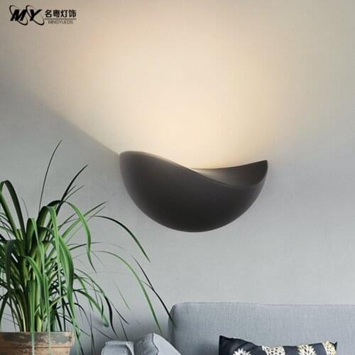 Nordic wall lamp bedroom bedside lamp simple modern aisle living room TV background wall semicircle lamp single head