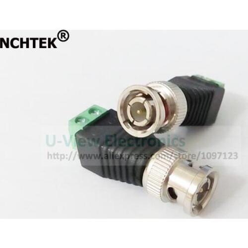 NCHTEK Coax CAT5 To BNC Video Balun Connector to BNC Male Coax Connector,CCTV BNC Male to Terminal/Free DHL Shipping/500PCS