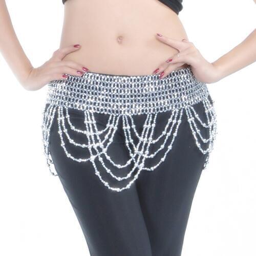 Hand-Hooked Beaded Tassel Fringe Dancing Belt For Belly Dance BellyDance Waist Chain Costumes Accessories