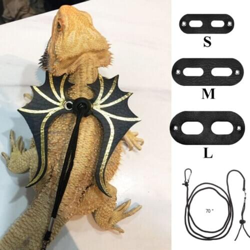 Reptile Lizard Traction Belt Adjustable Bearded Harness Leash with Cool