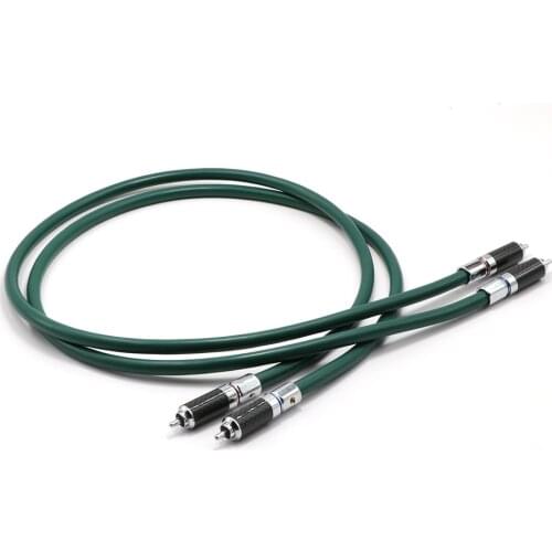 Pair Hight Quality X411 OCC Red Copper Interconnect Cable With Carbon Fiber RCA Plug Connector