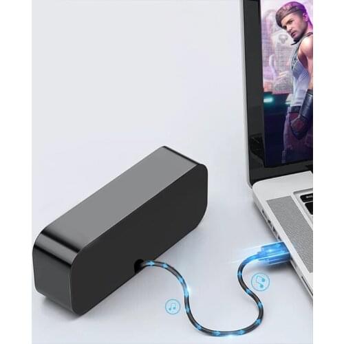 USB Powered Computer Stereo Speaker Portable Mini Sound Bar for Windows PCs Desktop Computer Laptop Richer Bass