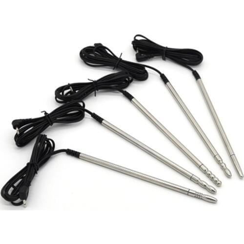 Bipolar Electric Wave Physical Shock Therapy Device Stainless Steel Urethral Catheter Sound Penis Plug Massager Electro Sex Toys