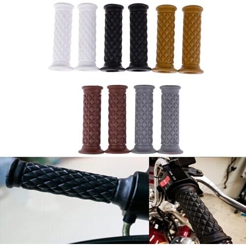 Vintage Motorbike Hand Grips Rubber Scooter Handle Bar For Honda Harley Moto Handlebar Cafe Racer Motorcycle Grip 1.6"*4.9"