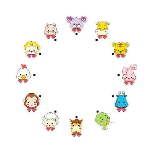 11CT Cross stitch with Clock Kit Timepiece 40*40cm Animal CS-040CLO