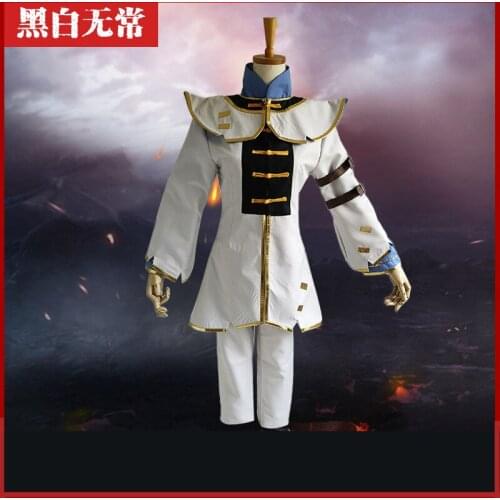 High Quallity Chinese Anime Idetify V Black and white Impermanence Man Woman Cosplay Costume Top + Pants + Band + Accessory