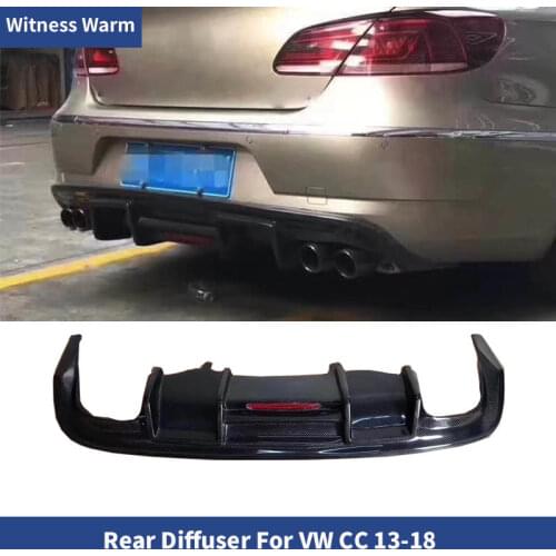 Carbon Fiber Rear Lip With LED Light for Volkswagen car CC Spoiler 2013-2017 Rear Bumper Exhaust Diffuser Lip body kit