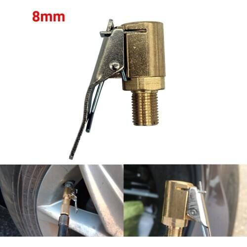 1Pc 8mm Car Auto Wheel Tyre Tire Air Pump Chuck Inflator Valve Clip Clamp Connector Adapter for Air Compressor Inflator Valve