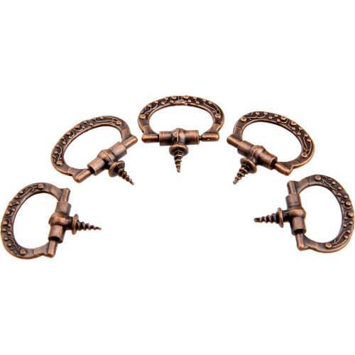 10Pcs Antique Cabinet Furniture Knobs Jewelry Box Drawer Cupboard Pull Handles Self-Tapping Screw Handle Furniture Fittings