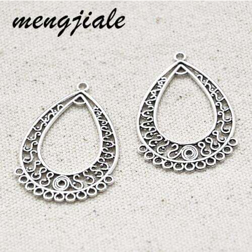 12pcs Antique silver Plated Zinc Alloy Connectors Charms Pendants for Jewelry Making DIY Handmade Craft 43.5*28mm