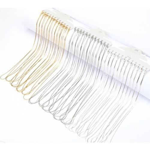 12pcs/set Gold/Silver/KC 40cm Length Lobster Clasp Metal Link Chain Simple Necklace Chain DIY Jewelry Findings Components DIY