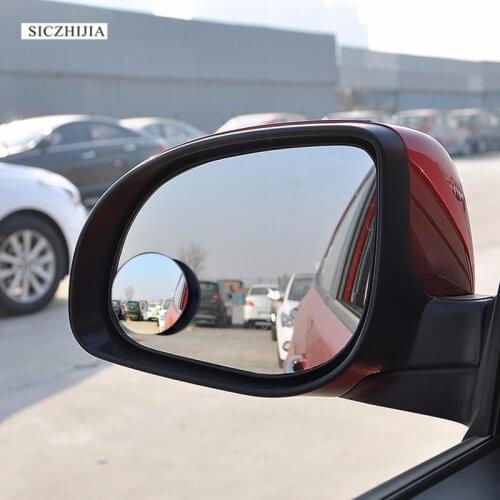 2 360 degree frameless car small round mirror wide convex rear view blind zone car glass mirror for Mitsubishi ASX/Outlander