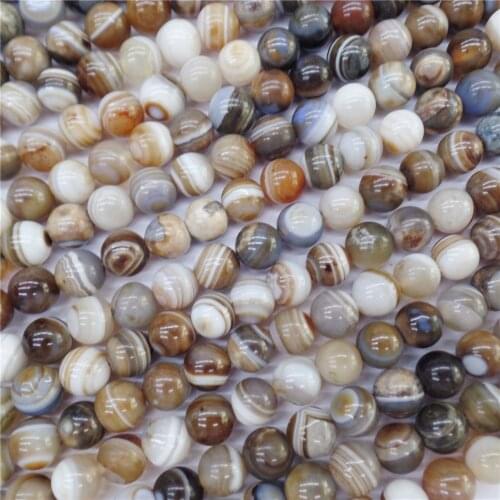 2 Strands 8mm Brown And Gray Stripes Onyx Agate Facet Ball Loose Beads DIY Jewelry Making 15.5Inch M496