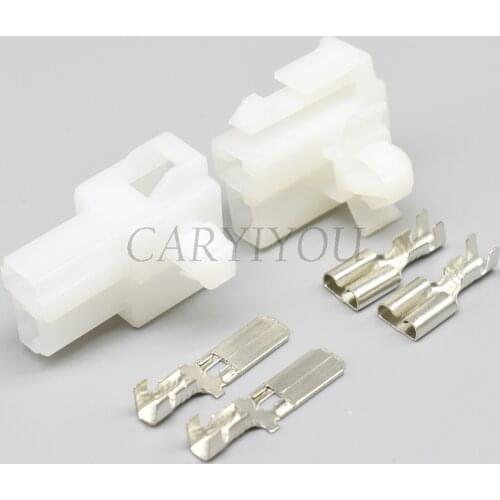 5Sets 6.3mm 2Pin Way AMP Female Male Car Electrical Wire Connectors for Audi BMW Honda Toyota NISSAN DJ7024Q-6.3-11/21