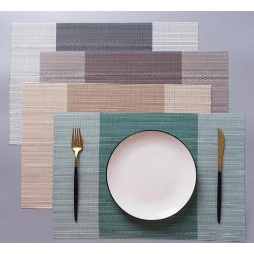 5Pcs/ lot Table PVC Placemats Dining Table Place Mats Non-slip Dish Bowl Placement Heat Resistant Table Decorative Mats MJ