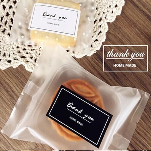 80pcs/lot Rectangle Black & White Thank You Baking Seal Sticker For Handmade Product For Party Favor Gift Bag Candy Box Decor P2