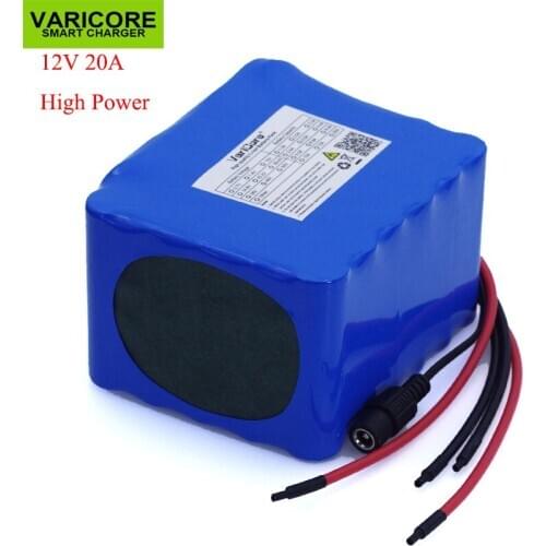 VariCore 12V 20Ah high power 100A discharge battery pack BMS protection 4 line output 500W 800W 18650 battery