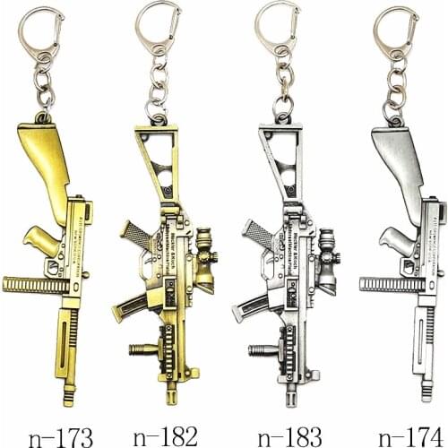 Game PlayerUnknowns Battlegrounds Keychains PUBG Same Gun Car Key Holder Backpack Keyring Pendant Army Creativity Jewelry Gift