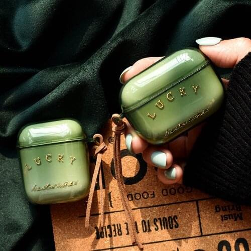 Transparent Luck Earphone Case For Apple AirPods 2 Pro 1 Case with Chain Headset Charging Box Accessories Cover for AirPod Coque