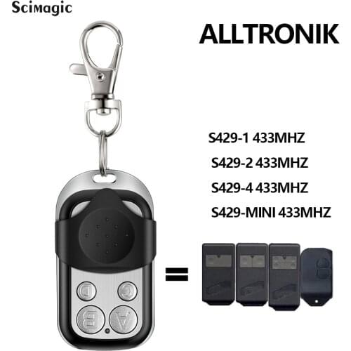 For ALLTRONIK Remote Garage S429-4 S429-MINI S429-1 S429-2 433MHZ Gate Opener Fixed Code Wireless Transmitter keychain for gate