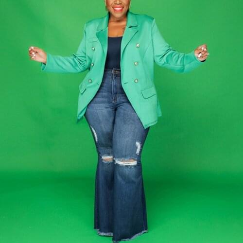 4XL 5XL Plus Size Jeans Flare Pants High Waisted Bodycon Hollow Out Solid Dark Blue Black Fashion High Street Wear Long Trousers