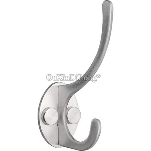 Brand New 20PCS Stainless Steel Wall Mounted Hooks Robe Hooks Double Coat Hat Rack Hangers + Screws Home Applicable