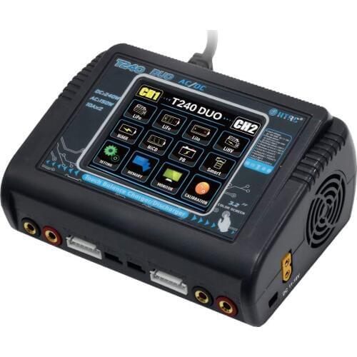 HTRC T240 DUO RC Charger AC 150W DC 240W Touch Screen Dual Channel Balance Charger Discharger For LiPro Battery