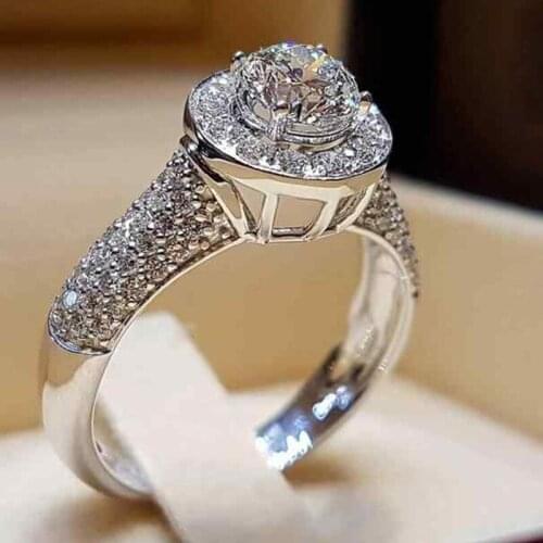 VAGZEB Luxury Inlaid CZ Stone Women Rings New Fashion Engagement Jewelry Proposal Ring for Girlfriend Elegant Female Accessories