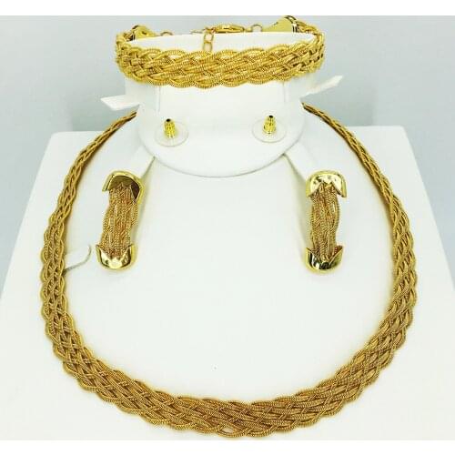 Summer dresses for women gold necklace earrings collection fashion Nigeria wedding African pearl jewelry collection Italian wome