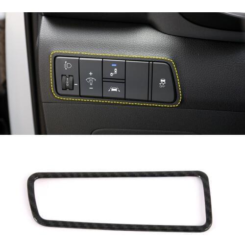 LHD! For Hyundai Tucson 2016 2017 2018 2019 ABS Carbon Fiber Interior Accessories Headlight Lamp Switch Cover Trim Car Styling