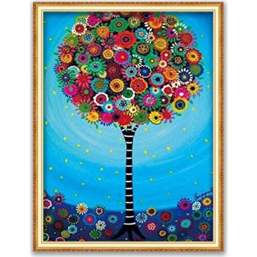 Flower DIY Embroidery 11CT Cross Stitch Kits Needlework Craft Set Cotton Thread Printed Canvas Home Decoration Sale New Design