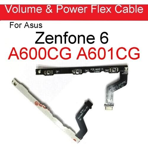 100% New Original switch on off Power button Flex cable For Asus zenfone 6 A600CG A601CG 6.0" Volume up down replacement parts