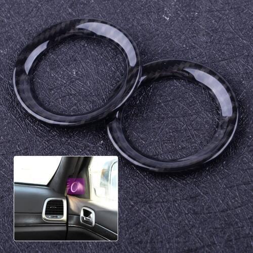 Beler Carbon Fiber Style 2pcs Front Door Speaker Cover Trim Ring Fit For Jeep Grand Cherokee 2011-2013 2014 2015 2016 2017 2018